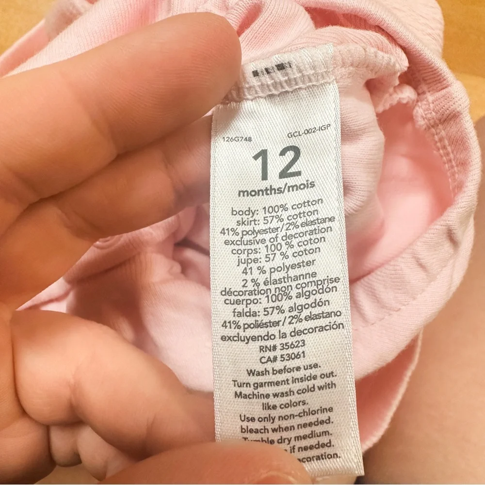 Carters Pink Cap Sleeve Easter Bunny Embroidered Dress Baby Girl Size 12M